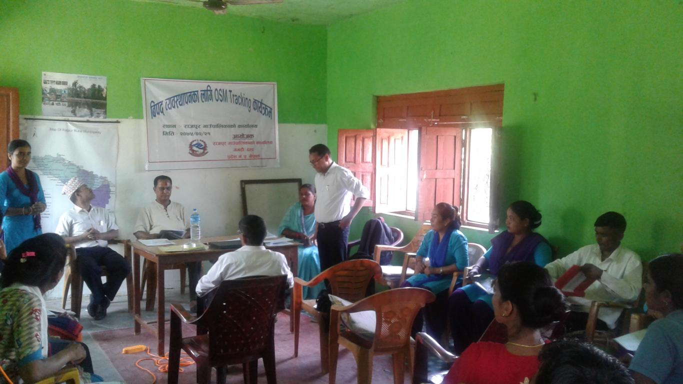 बिपद व्यबस्थानका लागि OSM  Tracking कार्यक्रम 