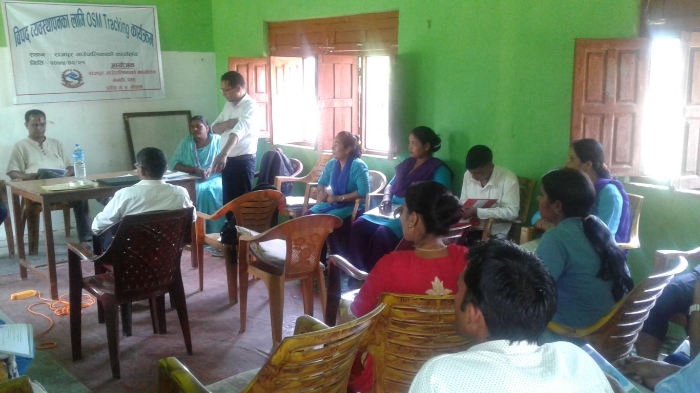 बिपद व्यबस्थानका लागि OSM  Tracking कार्यक्रममा सहभागीहरू